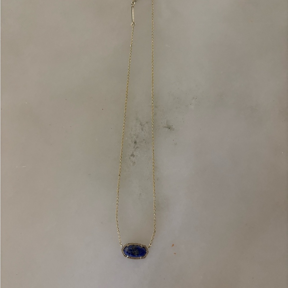Kendra Scott Gold and Blue Necklace Minimalist Design